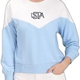 Women Cotton Blend Crew Neck Colour Block Sweatshirt-image-63