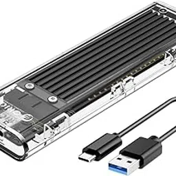 ORICO Tool-Free USB 3.1 Type-C to M.2 SATA SSD External Enclosure Adapter, Support NGFF(SATA Based) M.2 2280 2260 2242 2230 SSD Hard Drive Enclosure Adapter-(TCM2F, Black) image 1