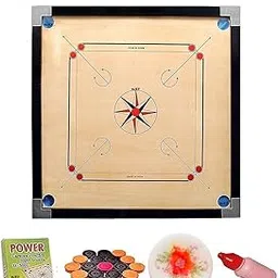 DESCTIDY Matte Finish Practice Carrom Board for Serious Professional Practice with Coins Striker and Powder Black New(26 inch Carrom KA-1)-picture-36