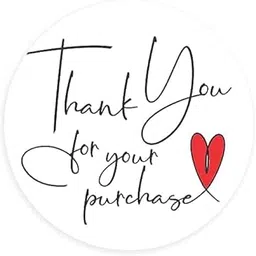 500 Thank You for Your Purchase Sticker Labels | White Background with Red Heart Design | 4.5 cm Round | Highly Recommended for Small Business Owners-picture-26