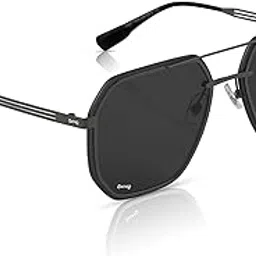 eyewearlabs OKNO | Polarized Full Rim Square Metal Branded Stylish Sunglasses For Men & Women | 100% UV Protection Shades | Cricket Sports Cycling Driving | Large | Joao-picture-57