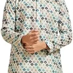 diwas by manyavar Men's Viscose Blend Printed Kurta (1pc)-picture-25