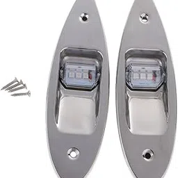 ATORSE Pair Marine Boat LED Flush Side Mount Stainless Steel Bow Navigation Light-picture-39
