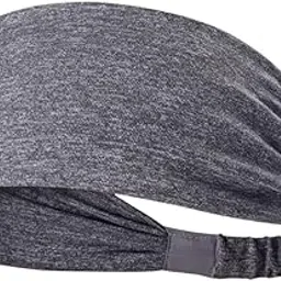 PAROPKAR Non Slip Elastic Headband Sweat Band Hairband Headwrap Headwear Athletic Thick Non Slip Yoga Use for Running Cycling Basketball Running Gym Yoga Workout for Men Women (Light Grey)-image-54