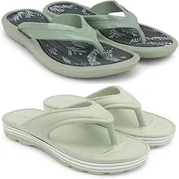 pampy angel Combo Pack of 2 Slipper/Flip Flops/Slides/Clogs/Sandals for Women (V-Sflower Vs V-Snow)-picture-10