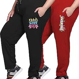 elite soul Womens Cotton Designed Pants ? Pack of 2 | Stylish Plus Size Lounge & Workout Bottoms for Athleisure, Fitness XL, 2XL, 3XL, 4XL, 5XL-picture-32