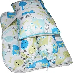 Gordon Gadda/Mattress Set with 2 bolsters and one Pillow, Made in Soft Premium Eco Friendly Fabric for Newborns & Infants, Soft Comfortable Base (Pack of 4) Pieces, 0-2 Years (Esquire)-picture-30