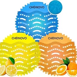 Urinal Screen Deodorizer,12 Pack Urinal Cakes Bulk Scented Anti-Splash Urinal Mats Deodorizer Fresh Pads for Toilet,Bathroom,Restaurants,Offices,Schools,Hotels(Ocean Breeze/Lemon/Orange)-picture-11
