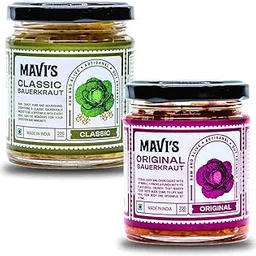 MAVI's Sauerkraut Combo | Classic & Original | Artisanal Probiotic Pickle | 100% Natural, Organic & Vegan | No Preservatives, No Artificial Flavour or Colour | Combo Pack of 2 | 200g Each-picture-57
