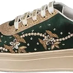 rettrose The Evelisse Luxury Green Orchid Embellished Trainer-picture-34