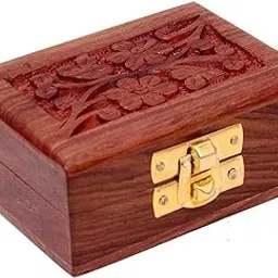 SIMRAN HANDICRAFTS Wood Storage Box Organizer and Pouch Bag, Brown-picture-19