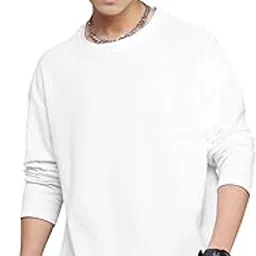 Round Neck Solid Sweatshirt for Men-Ribbed Cuffs and Hem Pullover Winter top Athletic Men’s Sweatshirt Style Sweatshirt for Men Branded Men Crew Neck Full Sleeve Sweatshirt-picture-29