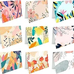 SVM CRAFT® Mini abstract flower Blank Cards With Envelopes All Occasion - 18 Different 3.9 x 2.9 Inch Blank Greeting Cards White Envelopes. 18 Unique Designs Note Cards with Envelopes Set-image-73