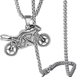 Biker Jewelry Motorcycle Gift Silver Alloy,Metal Pendant Necklace Chain For Men And Women SPnL07-image-32