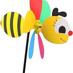 STYLEHEAVEN Rainbow Honeybee Shaped Windmill Wind Wheel Colorful Garden Outdoor Decoration DIY-picture-10