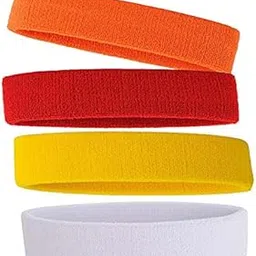 R-LON Workout Headband for Women & Men - Moisture Wicking & Non-Slip Exercise Hairband or Sports Sweatband -Ideal for All Sports Like Tennis, TT, Badminton, Running and Yoga (4 PC) a64-image-82