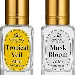 OBL Tropical Veil & Musk Bloom Attar Perfume Oil - 100% Natural & Alcohol-Free - Long-Lasting Fragrance for Men and Women - 3ml Bottles (Set of 2)-picture-19
