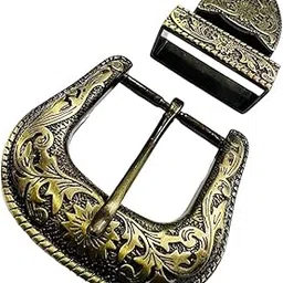 Western 3 piece buckle set brass buckle mens belt buckle for leather belt buckle for men & women (1.5" 38mm KB-84)-picture-13