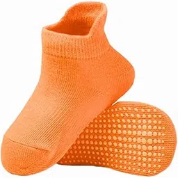 ahc Anti Skid Socks for Kids 1-3 Years - Plain Color Ankle Length Grip Socks for Boys and Girls - Comfortable and Durable-picture-34
