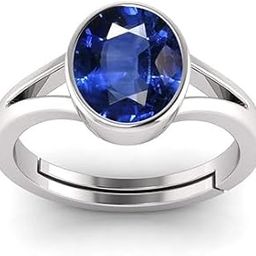 todani jems 5.25 Ratti Neelam Blue Sapphire Adjustable Silver Ring With Lab Certificate-picture-8