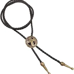 Retro Alloy Pendant Bolo Tie | Adjustable Genuine Leather Cowboy Necklace for Men & Boys-image-63