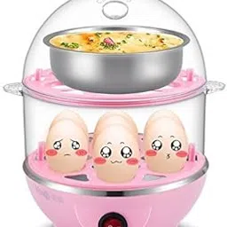 Electric Egg Boiler, Automatic Off Double Layer 14 Egg Poacher for Steaming, Cooking, Boiling and Frying (2 Layer Egg Boiler)-picture-34
