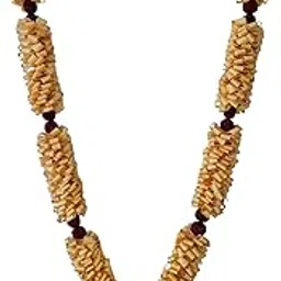 Sandalwood Haar Mala for Photo Frame - Chandan Scented Wooden Garland (26 Inch / 65cm, 4Ghar)-picture-27