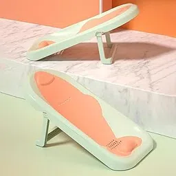 Baby Bath Support Rack Kids Use from Birth Until Sitting up Baby Toddler Green Orange-image-0