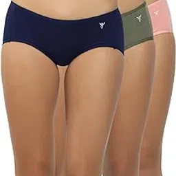 shyygl Women Cotton Panty Spandex Hiphugger Hipster Panties Full Coverage Low Rise Solid Color Model SL 910 (Pack of 3)-picture-39