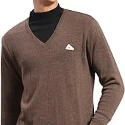 monte carlo Men's Regular Fit Pullover | Solid Pattern | V-Neck Winter Pullover for Men | Full Sleeve Pull-On Sweater-picture-16
