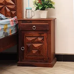 SheeshamCraft Abdoli Solid Wood Bedside Table with Natural Honey Oak Finish - Ready to Use,Sheesham Wood Construction,12-Month Warranty (Natural Honey Oak)-picture-44
