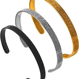 godsdwares 3Pcs Stylish Bracelet for Men, Mens Wrist Bracelet, Gents Bracelet,Steel and Black and Rune Bracelet Set-picture-36