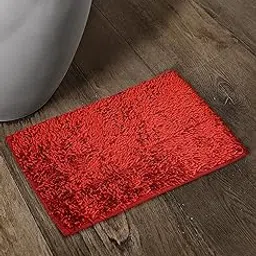 CASA-NEST Premium Shaggy Door Mat,Room MAt Anti Skid Doormat Size=38x58 cms,Color- Bloody Red-picture-24