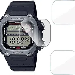 FCS smartwatch screen guard for Casio Watch | Pack of 3 | Edge to Edge Coverage | Ultrathin 0.125mm 9H anti shock flexible Watch screen protector TPU membrane (CASIO-DW-291H-1AV)-picture-16