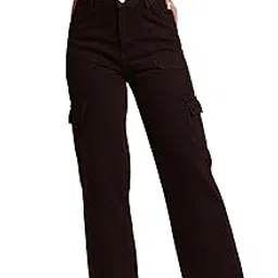 me queen Women’s Wide Leg Baggy Flared 6 Pocket Jeans– Trendy High Rise Pants for Comfort & Style, for Casual wear, Colors.-picture-17