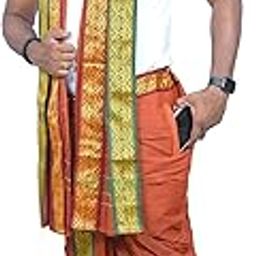 tuni mani Men's SPL Readymade Panchakacham Dhoti Pant Cotton, Angavasthram(Towel) with side Pocket, Free Size-picture-41