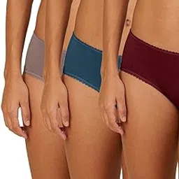 Women's Cotton Blend Classic Solid Hipster Panties (Pack of 3) (M000761_Multicolor-image-25