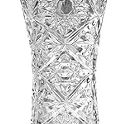 Saaikee Tall Glass Flower Vase with Cutting & Floral Design Decoration for Bedroom/Living Room/Kitchen/Dining Table Transparent (9 Inch) Pack of 1-picture-21