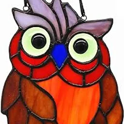 HAOSUM Window Handmade Tiffany Glass owl 5.5 × 3.9 inches-picture-39