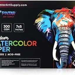 Pintar Watercolor Paper Block, 100% Cotton, 140lb/300gsm, Rough Grain, 20 Sheets, 5"x7" Paper Pad | Watercolor Book for Gouache, Oil and Drawing - Water Color Paper Pad for Painting & Sketching-image-11