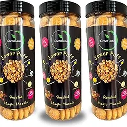 GREENLAND Roasted Puffs (Pack of 3, 70g Each) Healthy Snacks | Gluten Free | Rich in Protein | Zero Trans Fat | Flavor: Magic Masala Jowar-picture-30