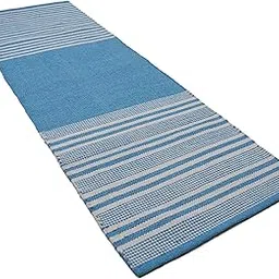 MDZ® Indian Handmade Cotton Yoga Mat with Anti-Skid Rubber Backing And Free Carrying Strap & Bag For Men, Women, Kids & Girls| Size - 2'x6' Feet| Skin Friendly| Easy to Carry | Organic| Machine Washable| Breathable| Foldable & Also For Travel (Turquoise)-image-41