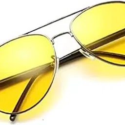 hayden haiza Yellow Aviator Polarized, UV Protection Lens with Black Frame Sunglasses, Goggles For Men's and Women's- Pack of 1-picture-55
