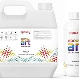 Epoxity (3:1) Ultra Clear Casting Resin and Hardener Kit - (3.2 kg) All Purpose Epoxy for Art, Craft & DIY for professionals & beginners Rasin liquid image 1