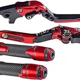 Lyla Motorcycle Clutch Brake Levers Set Stable Performance Easily Install Folding Red-image-41