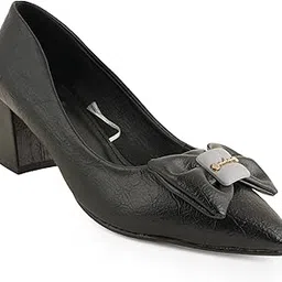 dollphin Women Pointed Toe Pump Heel Slip on Stylish & Comfortable Block Heel Bellie DMR-01-picture-34