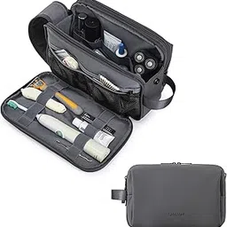 Toiletry Bag for Men, BAGSMART Travel Toiletry Organizer Dopp Kit Water-resistant Shaving Bag for Toiletries Accessories, Grey-picture-16