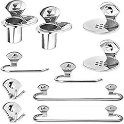 CSI INTERNATIONAL Royal Stainless Steel Bathroom Accessories Set | Bathroom Hanger for Towel | Towel Bar | Napkin Ring | Tumbler Holder, Soap Dish, Robe Hook10 Pieces (Set of 2)-picture-36