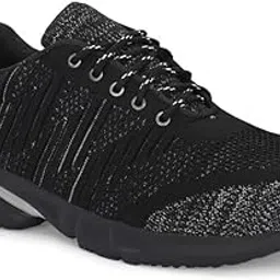 Ozarro Black Steel Toe Canvas Safety Shoe for Men (M4420,07)-picture-23