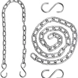 Hammock Heavy Stainless Steel 3 Feet Long Hanging Swing Chain with 2 S Hooks for Hanging Punching & Swing Chair/Swing Height Adjusting Accessories [Weight Capacity 150 Kgs|| Silver]-image-41